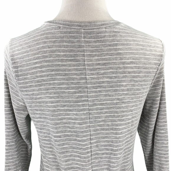 Code X Mode Gray Striped Long Sleeve Tie Back Tee - Picture 7 of 13